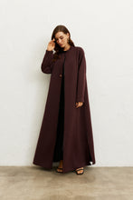 Load image into Gallery viewer, Zip 'n' Chic Crepe Abaya (Bordeaux)
